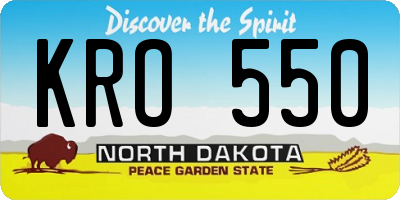 ND license plate KRO550