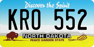 ND license plate KRO552