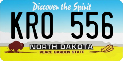 ND license plate KRO556