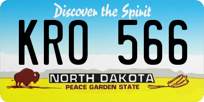 ND license plate KRO566