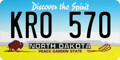 ND license plate KRO570