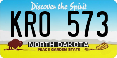 ND license plate KRO573