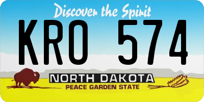 ND license plate KRO574