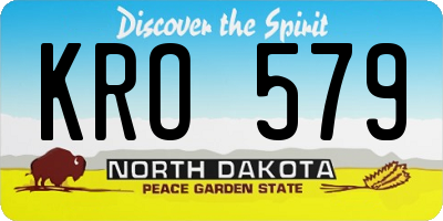 ND license plate KRO579