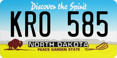 ND license plate KRO585