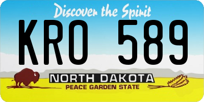 ND license plate KRO589