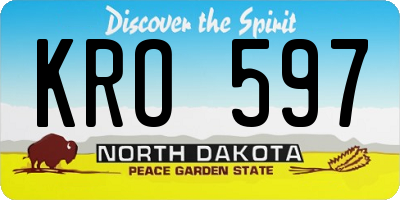 ND license plate KRO597