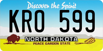 ND license plate KRO599