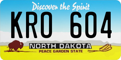 ND license plate KRO604
