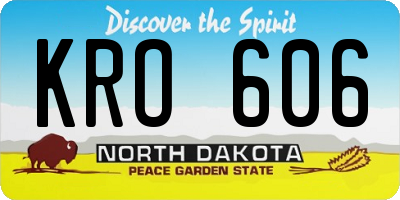 ND license plate KRO606