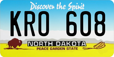 ND license plate KRO608