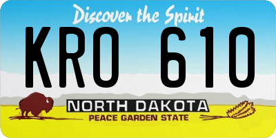 ND license plate KRO610