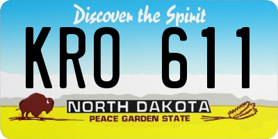 ND license plate KRO611