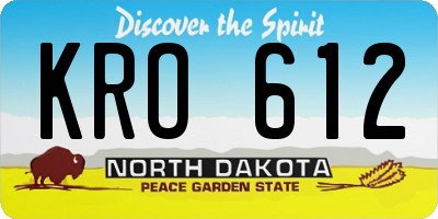 ND license plate KRO612
