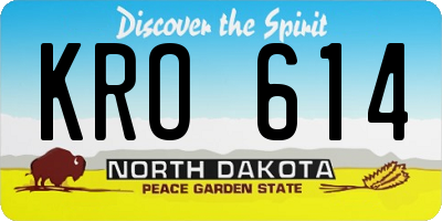 ND license plate KRO614