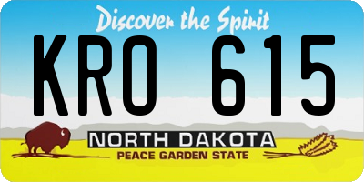 ND license plate KRO615