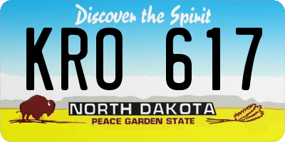 ND license plate KRO617