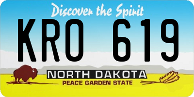 ND license plate KRO619