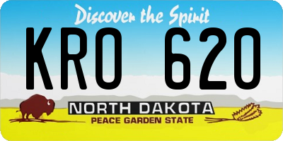 ND license plate KRO620