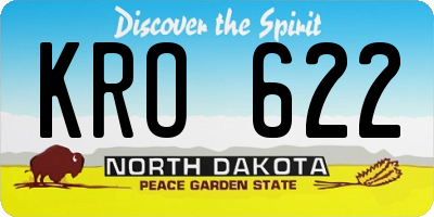 ND license plate KRO622
