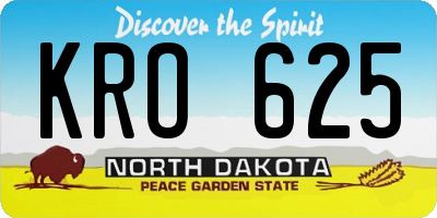 ND license plate KRO625