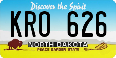 ND license plate KRO626