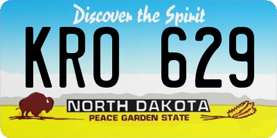 ND license plate KRO629
