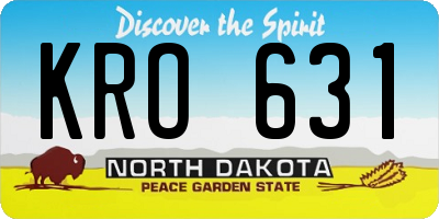 ND license plate KRO631