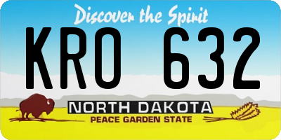 ND license plate KRO632