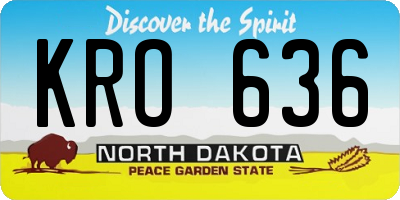 ND license plate KRO636