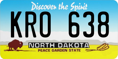 ND license plate KRO638