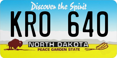 ND license plate KRO640