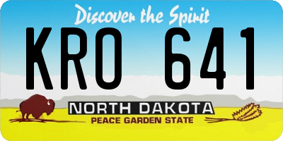 ND license plate KRO641