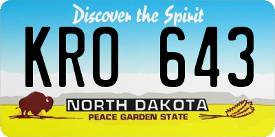 ND license plate KRO643