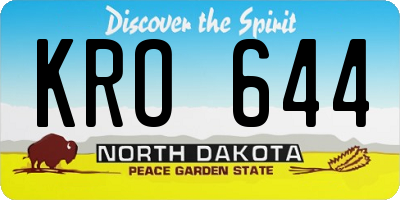 ND license plate KRO644
