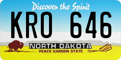 ND license plate KRO646