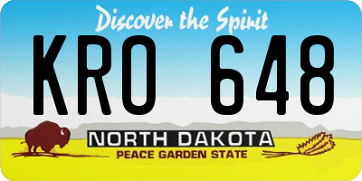 ND license plate KRO648