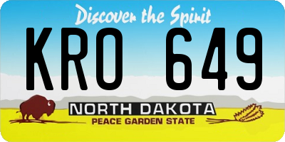 ND license plate KRO649