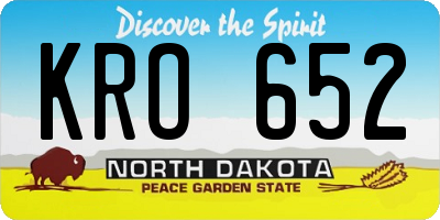 ND license plate KRO652
