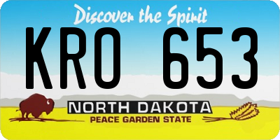 ND license plate KRO653