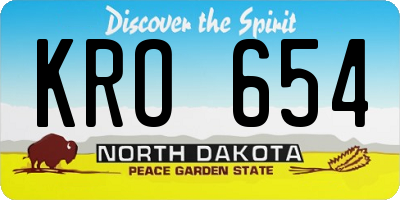 ND license plate KRO654