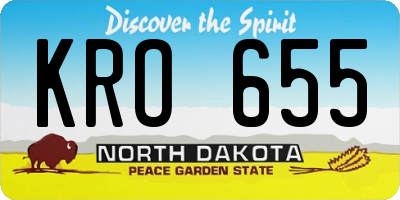 ND license plate KRO655