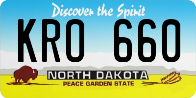 ND license plate KRO660
