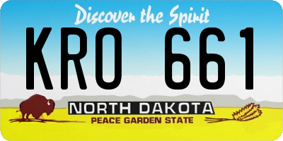 ND license plate KRO661
