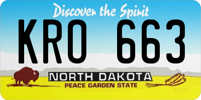 ND license plate KRO663