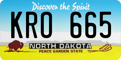 ND license plate KRO665