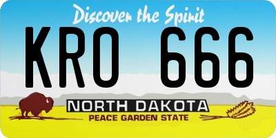 ND license plate KRO666