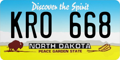 ND license plate KRO668