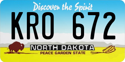 ND license plate KRO672