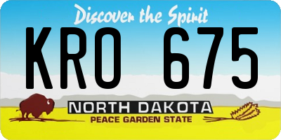 ND license plate KRO675